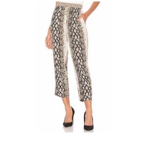 NWOT Joie Ceylon B silk snake print pants  in porcelain animal XS white black